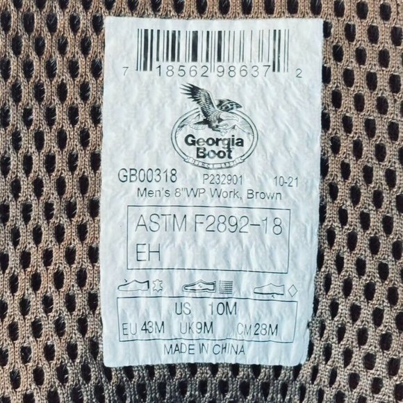 GEORGIA BOOT Multi Purpose Elite Work Boots GB00318 Brown Leather Size 10M - Picture 11 of 13